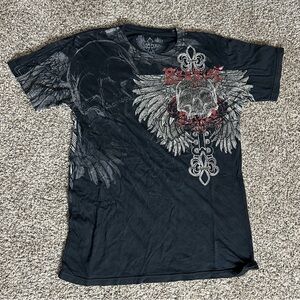 Xzavier Shirt Men Medium Black Y2K Cyber Goth Opium Grunge Skater Emo Punk Skull